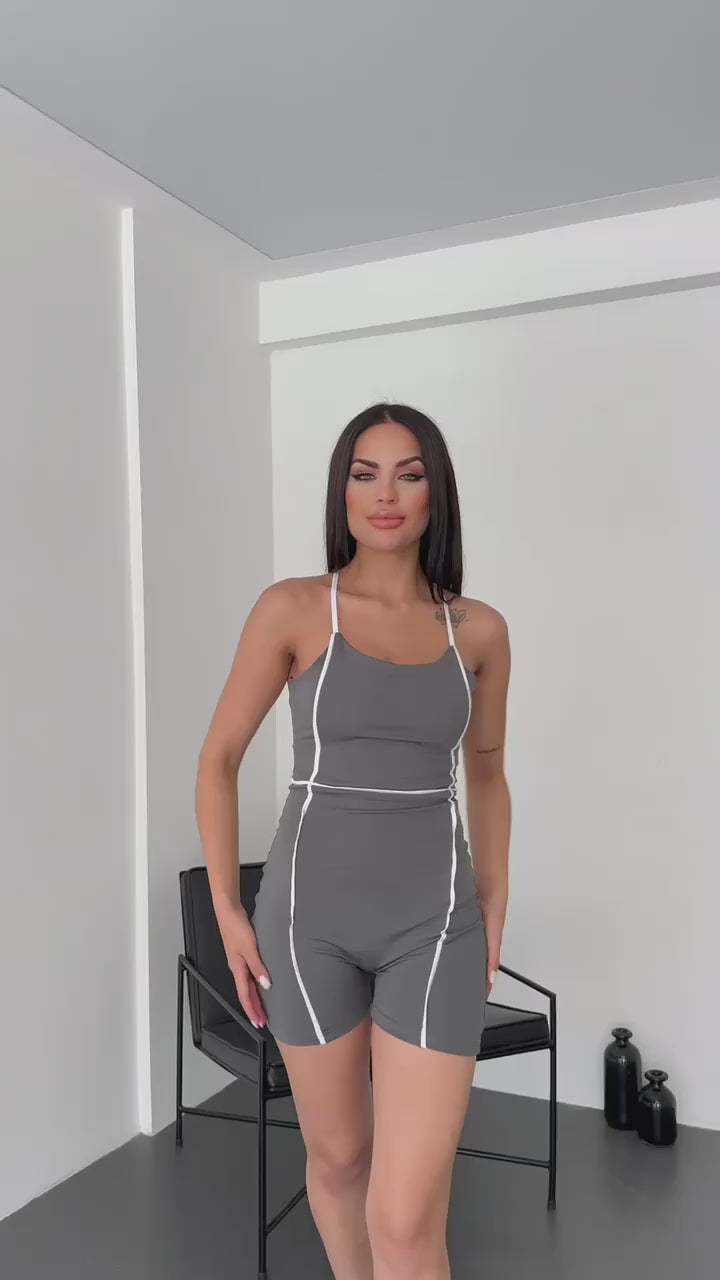 GRAY CORE FIT ROMPER